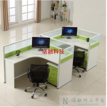 工作位卡位职员办公桌员工电脑桌+ 办公椅子电脑椅家用靠背椅会议椅 黑色 整套